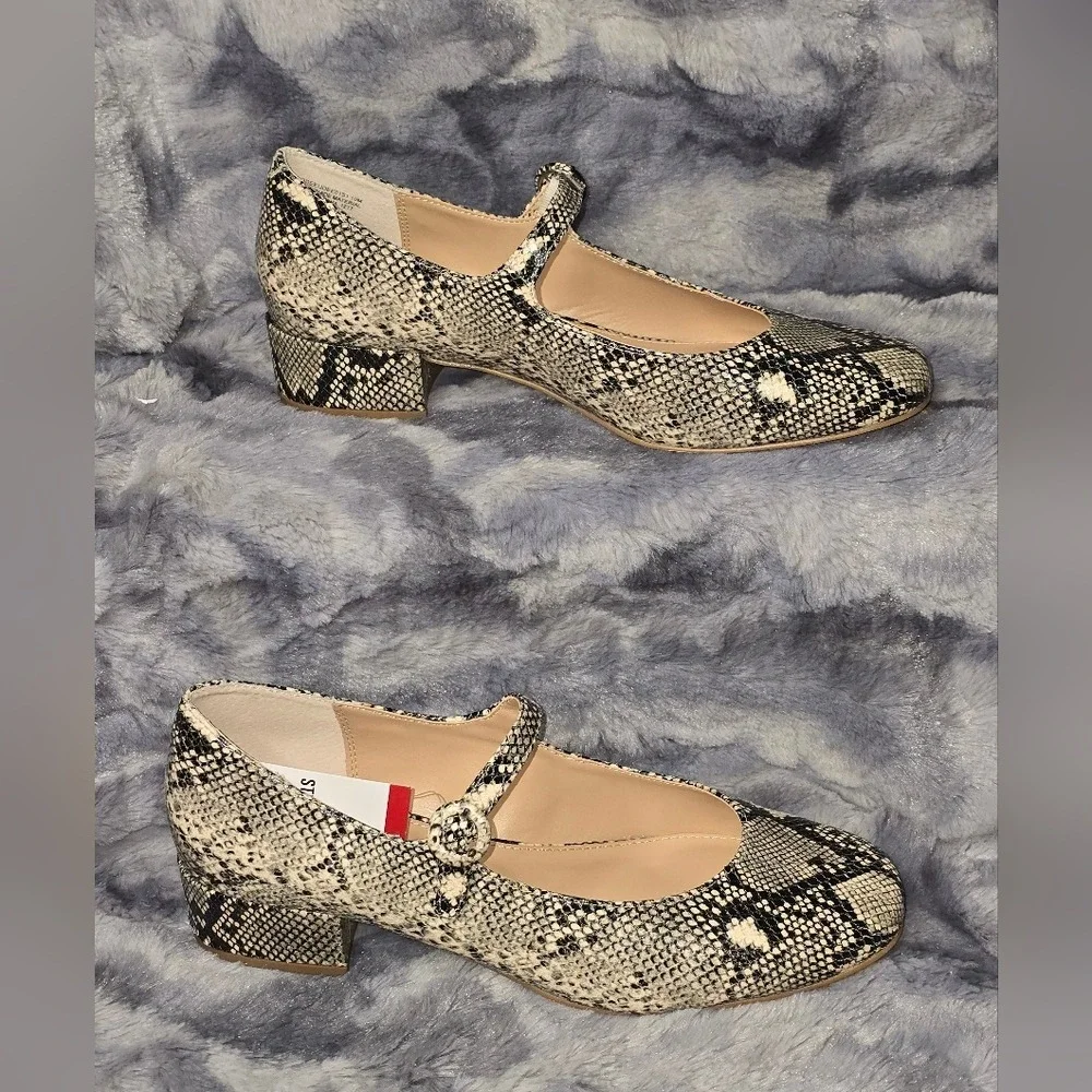 NWB Steve Madden Women's Jodee Block Heel Mary Jane Snake‎ Print Size 10